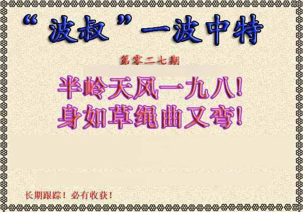 027期波叔一波中特[图]