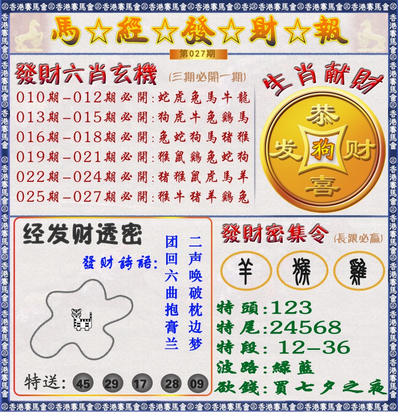 027期马经发财报（荐）[图]
