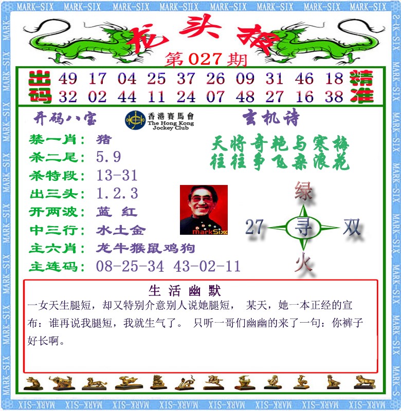 027期马经龙头报（荐）[图]