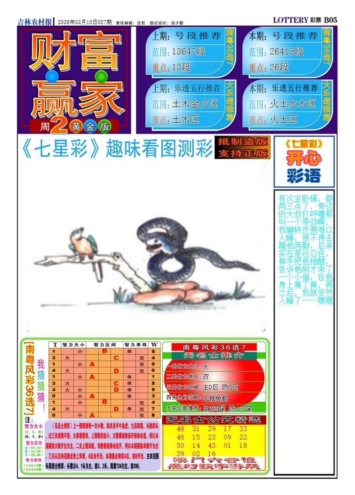 027期七星彩图(高清)A[图]